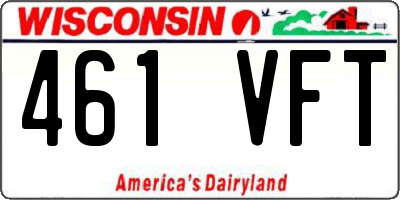 WI license plate 461VFT