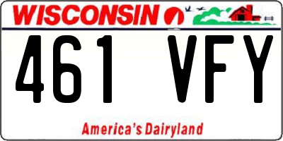 WI license plate 461VFY