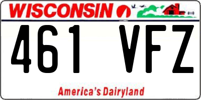 WI license plate 461VFZ