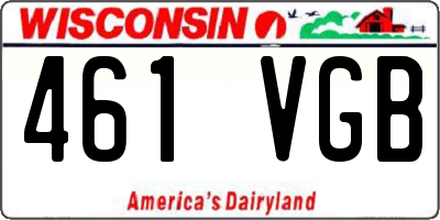 WI license plate 461VGB