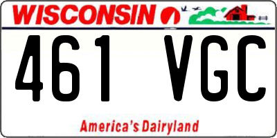 WI license plate 461VGC