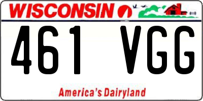 WI license plate 461VGG