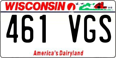 WI license plate 461VGS