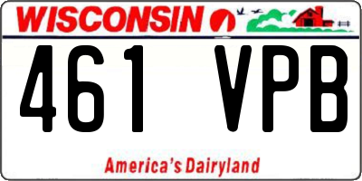 WI license plate 461VPB