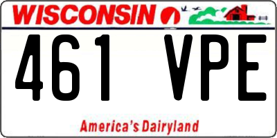 WI license plate 461VPE