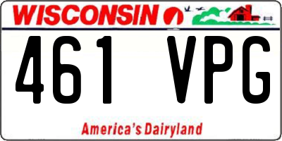WI license plate 461VPG