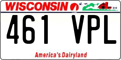 WI license plate 461VPL