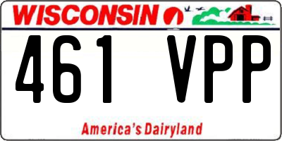 WI license plate 461VPP