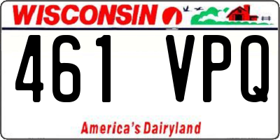WI license plate 461VPQ