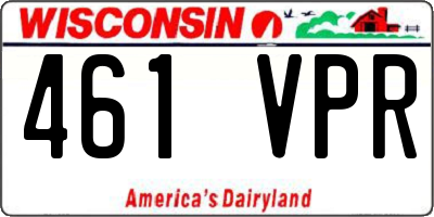 WI license plate 461VPR