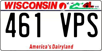 WI license plate 461VPS