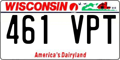 WI license plate 461VPT