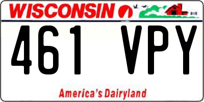 WI license plate 461VPY