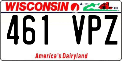 WI license plate 461VPZ
