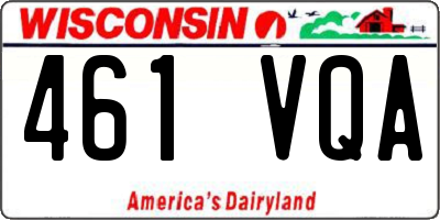 WI license plate 461VQA