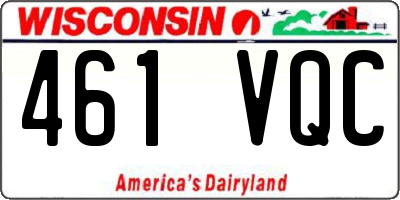WI license plate 461VQC