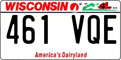 WI license plate 461VQE