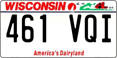 WI license plate 461VQI