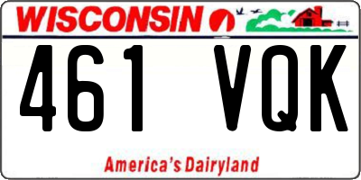 WI license plate 461VQK