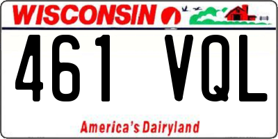 WI license plate 461VQL