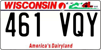 WI license plate 461VQY