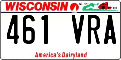WI license plate 461VRA