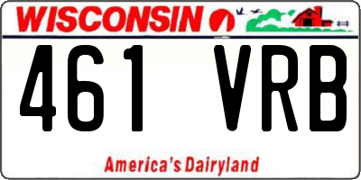 WI license plate 461VRB