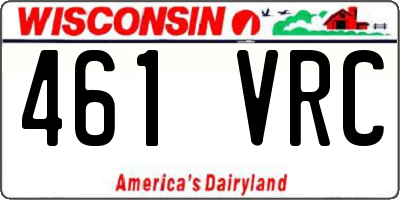 WI license plate 461VRC
