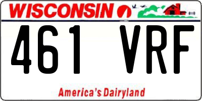 WI license plate 461VRF