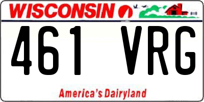 WI license plate 461VRG