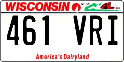 WI license plate 461VRI