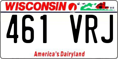 WI license plate 461VRJ