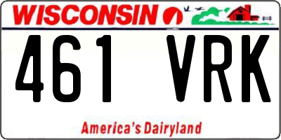 WI license plate 461VRK