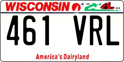 WI license plate 461VRL