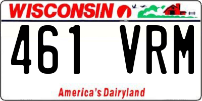 WI license plate 461VRM