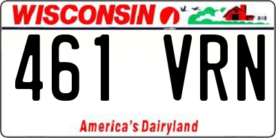 WI license plate 461VRN
