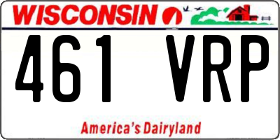 WI license plate 461VRP