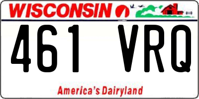 WI license plate 461VRQ