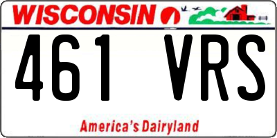 WI license plate 461VRS