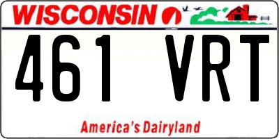 WI license plate 461VRT