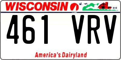 WI license plate 461VRV