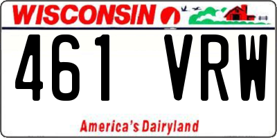 WI license plate 461VRW