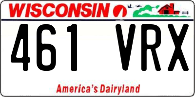 WI license plate 461VRX