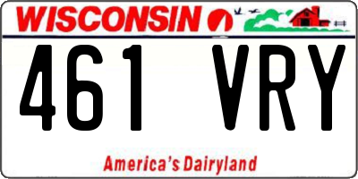 WI license plate 461VRY