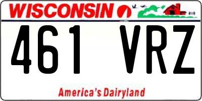 WI license plate 461VRZ