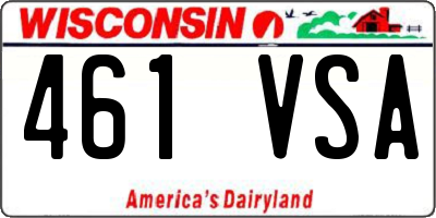 WI license plate 461VSA