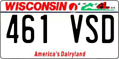 WI license plate 461VSD