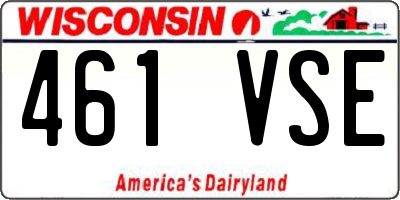 WI license plate 461VSE