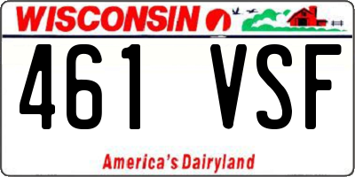 WI license plate 461VSF