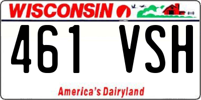 WI license plate 461VSH